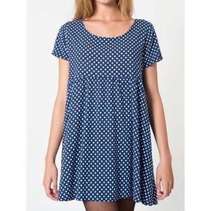 AMERICAN APPAREL Navy Polka Dot Babydoll Feminine Summer Dress